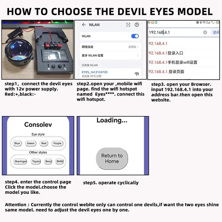 3-Inch Car Motorcycle LED Demon Eye Light Modification(23 Mode With Lens For Two) - Decorative Lights by PMc TechLife | Online Shopping South Africa | PMc TechLife | Buy Now Pay Later Mobicred