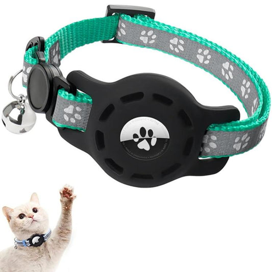 For AirTag Tracker Silicone Case Pet Collar Locator Protective Case Reflective Cat Collar With Bell(Green) - Pet Series by PMC Jewellery | Online Shopping South Africa | PMC Jewellery | Buy Now Pay Later Mobicred