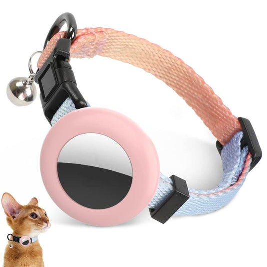 For AirTag Tracker Silicone Case Rainbow Gradient Pet Cat Collar With Bell(Gradient Beige Red) - Pet Series by PMC Jewellery | Online Shopping South Africa | PMC Jewellery | Buy Now Pay Later Mobicred