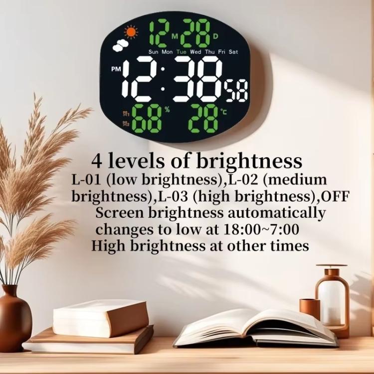 Digital Wall Clock Weather Station Forecast TEMP Humidity 2 Alarm Table Clock With Remote Control(Green+White) - Wall Clock by PMc TechLife | Online Shopping South Africa | PMc TechLife | Buy Now Pay Later Mobicred