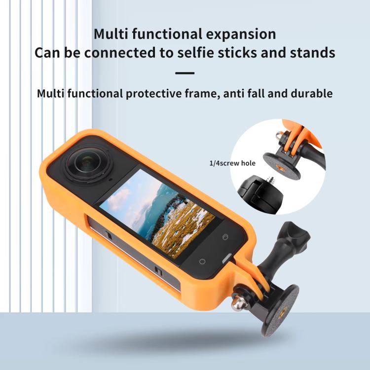For Insta360 X5 360 Camera CQT Expandable Protective Cage Shockproof Case Vertical Black - free shipping - PMC TechLife - Order now!