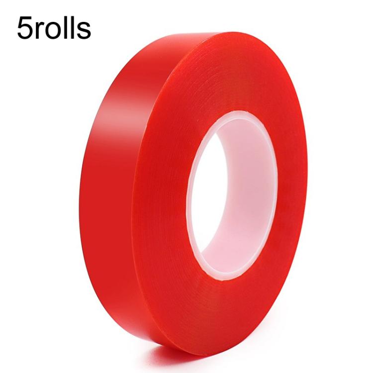 5rolls 0.2mm Thick Acrylic Polyester PET Double Sided Adhesive Tape, 10m/roll, Width: 6mm - free shipping - PMC TechLife - Order now!