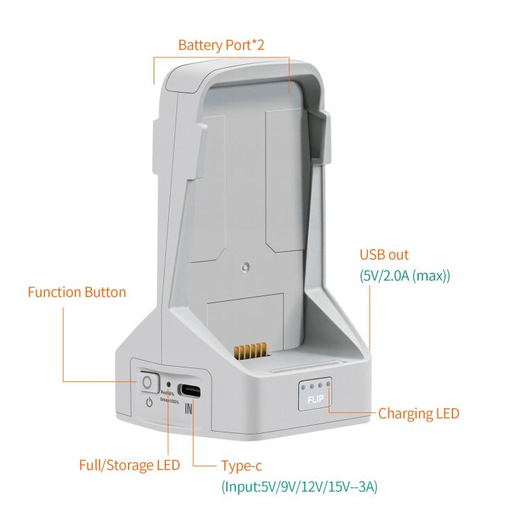 For DJI Flip YX 2-way Vertical Battery Charger Bidirectional Battery Management System - free shipping - PMC TechLife - Order now!