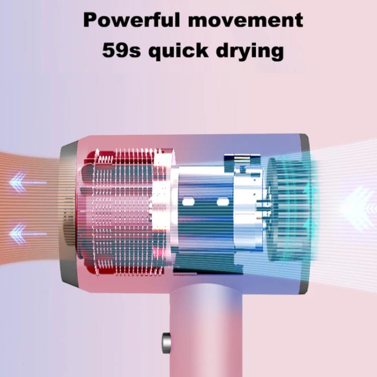 High-Speed Hair Dryer Salon & Home Blow Dryer with Blue Light Ionic Technology UK Plug(Gradient Pink) - free shipping - PMC TechLife - Order now!