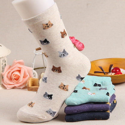 Animal Cartoon Cat Lovely for Women Cotton Socks(1) - Tube Socks by PMC Jewellery | Online Shopping South Africa | PMC Jewellery