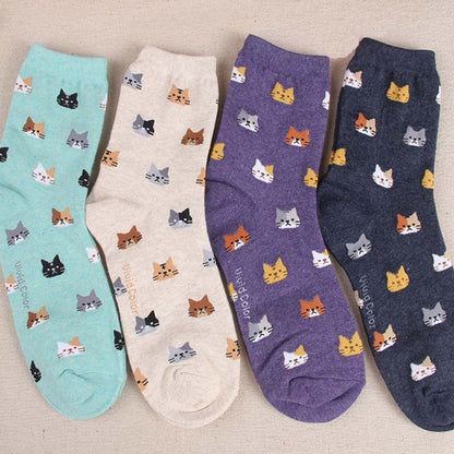 Animal Cartoon Cat Lovely for Women Cotton Socks(2) - Tube Socks by PMC Jewellery | Online Shopping South Africa | PMC Jewellery