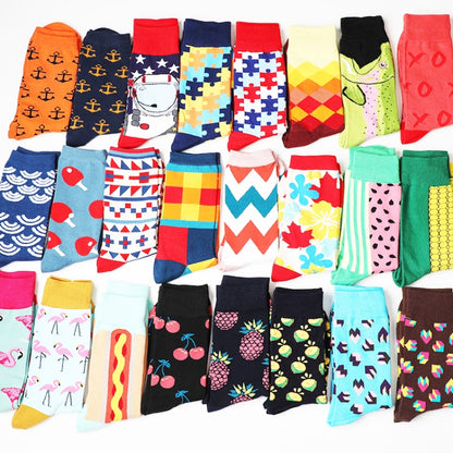 Funny Cute Happy Socks Womens Men Print Casual Harajuku Socks(Spray) - Tube Socks by PMC Jewellery | Online Shopping South Africa | PMC Jewellery