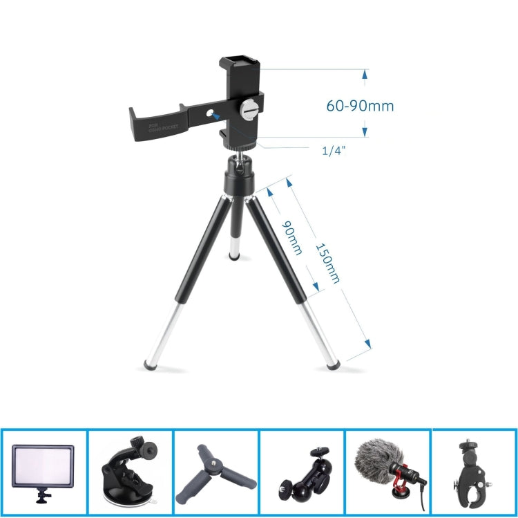 Multi-functional Aluminum Alloy Mount Tripod for DJI OSMO Pocket - Mount & Holder by PMC Jewellery | Online Shopping South Africa | PMC Jewellery | Buy Now Pay Later Mobicred