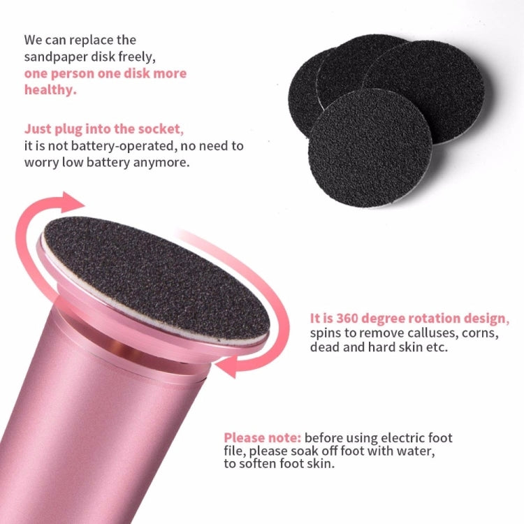 Electric Foot File Speed Adjustable Sandpaper Discs Callus Remover Pedicure Fast Remove Feet Hard Cracked Dry Dead Skin Tool, Plug Type:UK plug(Black) - Grinding Tools & Accessories by PMC Jewellery | Online Shopping South Africa | PMC Jewellery | Buy Now Pay Later Mobicred