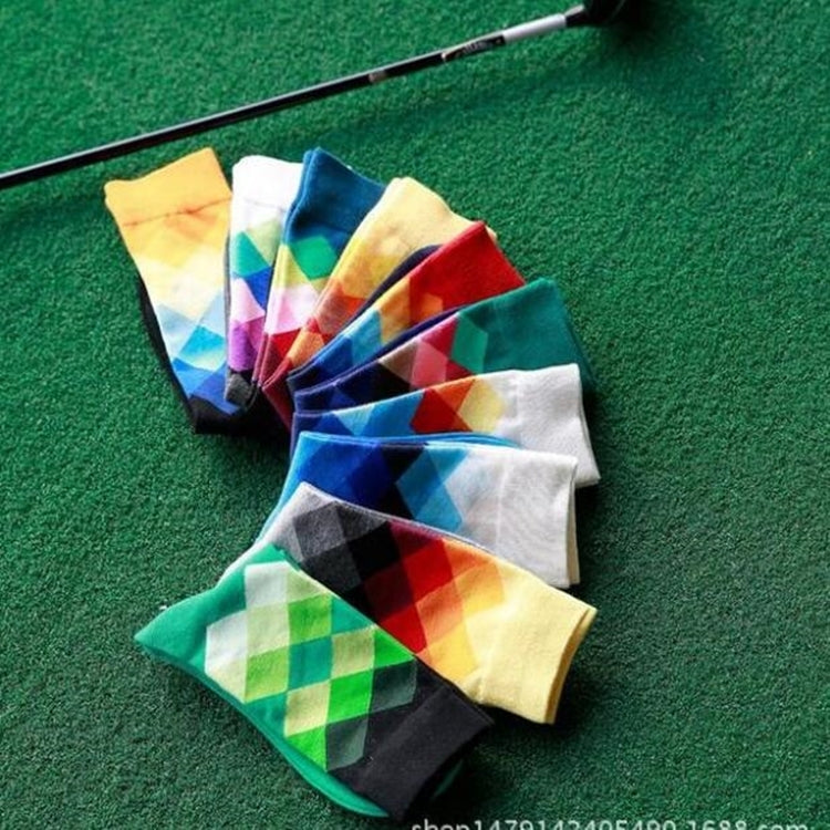 Colored Diamond Plaid Tube Gradient Sports Socks, Size:Large Size(04) - Tube Socks by PMC Jewellery | Online Shopping South Africa | PMC Jewellery