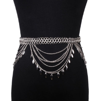 Personalized Wild Alloy Tassel Waist Chain Belt, Length:80-100cm(Silver) - Belts by PMC Jewellery | Online Shopping South Africa | PMC Jewellery