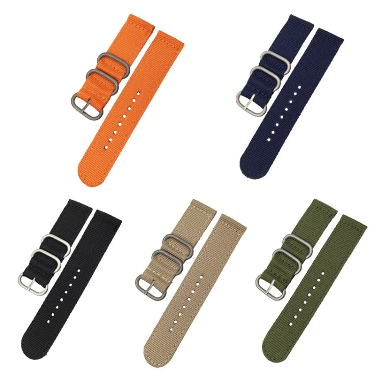 Washable Nylon Canvas Watchband, Band Width:24mm(Black with Silver Ring Buckle) - Watch Bands by PMC TechLife | Online Shopping South Africa | PMC TechLife | Buy Now Pay Later Mobicred