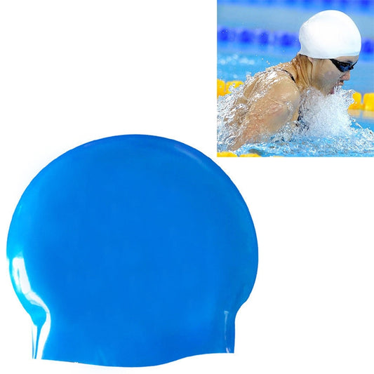 Glossy Seamless Pure Silicone High Elasticity Professional Swimming Cap(Blue) - Swimming Caps by PMC Jewellery | Online Shopping South Africa | PMC Jewellery | Buy Now Pay Later Mobicred