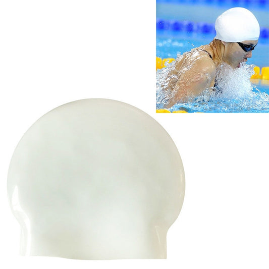 Glossy Seamless Pure Silicone High Elasticity Professional Swimming Cap(White) - Swimming Caps by PMC Jewellery | Online Shopping South Africa | PMC Jewellery | Buy Now Pay Later Mobicred