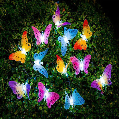 Solar Powered Butterfly Fiber Optic Fairy String Waterproof Christmas Outdoor Garden Holiday Lights, Size:4m 12LEDs - With Solar Panel by PMC Jewellery | Online Shopping South Africa | PMC Jewellery