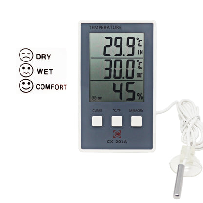 CX-201A LCD Digital Weather Station Thermometer Hygrometer Indoor  Outdoor Temperature Humidity Meter with Temperature Sensor - Indoor Thermometer by PMC Jewellery | Online Shopping South Africa | PMC Jewellery