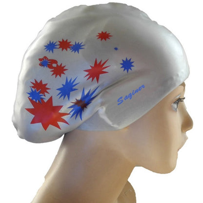 Printed Silicone Swimming Cap Waterproof Swimming Cap for Long Hair, Size:One Size(Gray) - Swimming Caps by PMC Jewellery | Online Shopping South Africa | PMC Jewellery