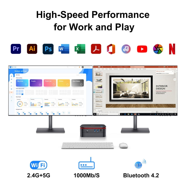 [HK Warehouse] Blackview MP60 Mini PC, 8GB+256GB, Windows 11 Pro Intel Jasper Lake N5095 up to 2.9GHz , EU Plug(Blue) - Windows Mini PCs by Blackview | Online Shopping South Africa | PMC Jewellery