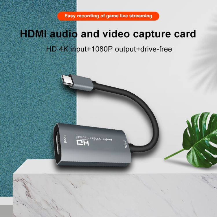 Z29A HDMI Female to USB-C / Type-C Male Video Audio Capture Box(Grey) - Video Capture Solutions by PMC Jewellery | Online Shopping South Africa | PMC Jewellery | Buy Now Pay Later Mobicred