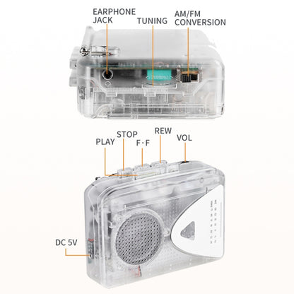 Portable Cassette Player Tape Player AM / FM Radio Receiver - Tape Converter by PMC Jewellery | Online Shopping South Africa | PMC Jewellery | Buy Now Pay Later Mobicred