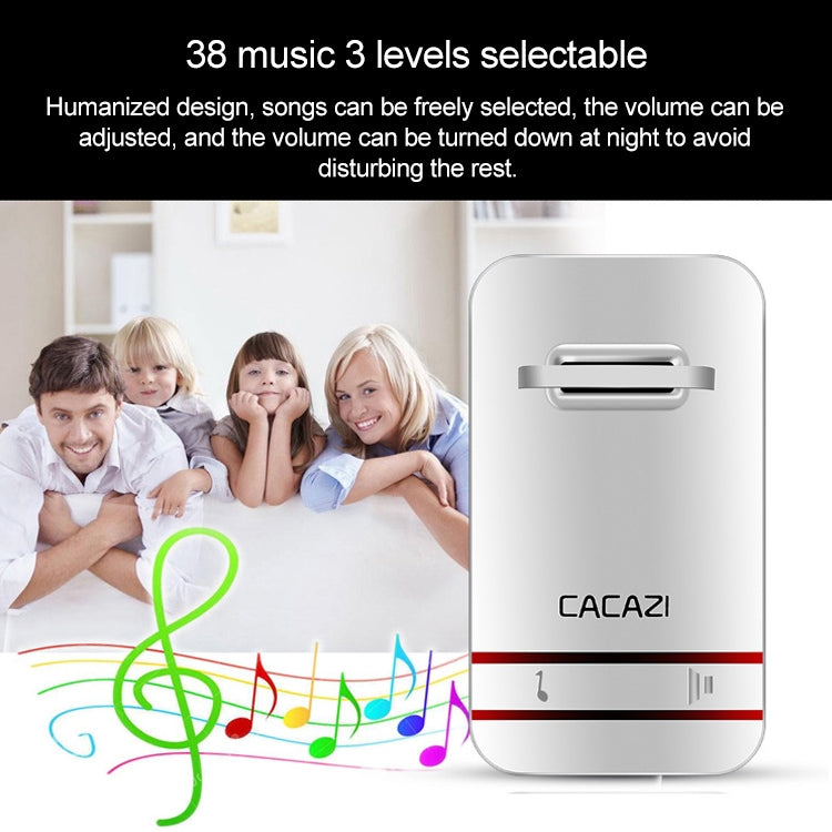 CACAZI V027G One Button Three Receivers Self-Powered Wireless Home Kinetic Electronic Doorbell, EU Plug - Wireless Doorbell by CACAZI | Online Shopping South Africa | PMC Jewellery