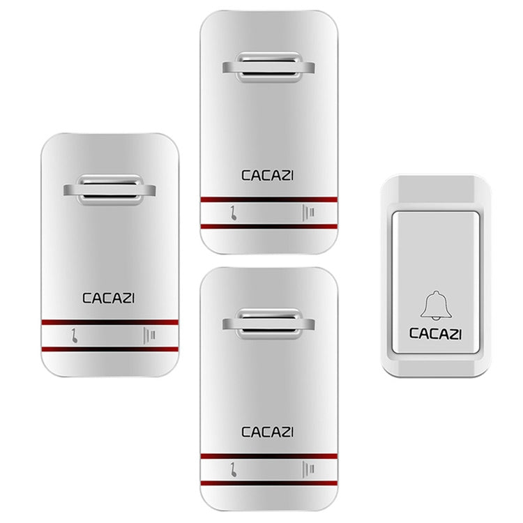 CACAZI V027G One Button Three Receivers Self-Powered Wireless Home Kinetic Electronic Doorbell, US Plug - Wireless Doorbell by CACAZI | Online Shopping South Africa | PMC Jewellery | Buy Now Pay Later Mobicred