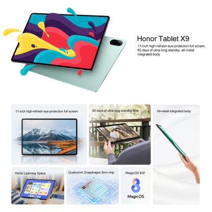 Honor Pad X9 WiFi Tablet PC, 11 inch 6GB+128GB MagicOS 8.0 Qualcomm Snapdragon 680 Octa Core (Cyan) - Huawei by Huawei | Online Shopping South Africa | PMC Jewellery | Buy Now Pay Later Mobicred