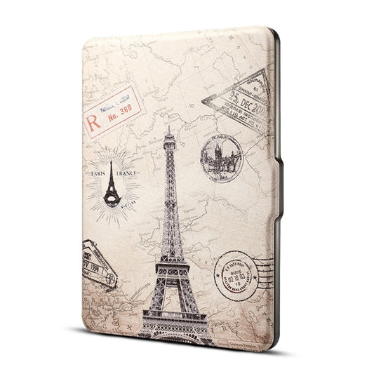 Eiffel Tower Print Horizontal Flip PU Leather Protective Case for Amazon Kindle Paperwhite 1 & 2 & 3 with Sleep / Wake-up - Amazon by PMC Jewellery | Online Shopping South Africa | PMC Jewellery