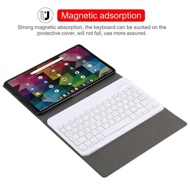 AM11 2 in 1 Removable Bluetooth Keyboard + Protective Leather Tablet Case with Holder for Lenovo M10 FHD REL TB-X605FC/LC(Rose Gold) - Lenovo Keyboard by PMC TechLife | Online Shopping South Africa | PMC TechLife
