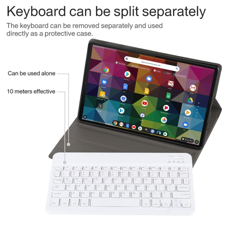 AM11 2 in 1 Removable Bluetooth Keyboard + Protective Leather Tablet Case with Holder for Lenovo M10 FHD REL TB-X605FC/LC(Rose Gold) - Lenovo Keyboard by PMC TechLife | Online Shopping South Africa | PMC TechLife