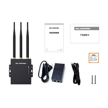 COMFAST CF-E7 300Mbps 4G Outdoor Waterproof Signal Amplifier Wireless Router Repeater WIFI Base Station with 3 Antennas - Wireless Routers by COMFAST | Online Shopping South Africa | PMC Jewellery | Buy Now Pay Later Mobicred