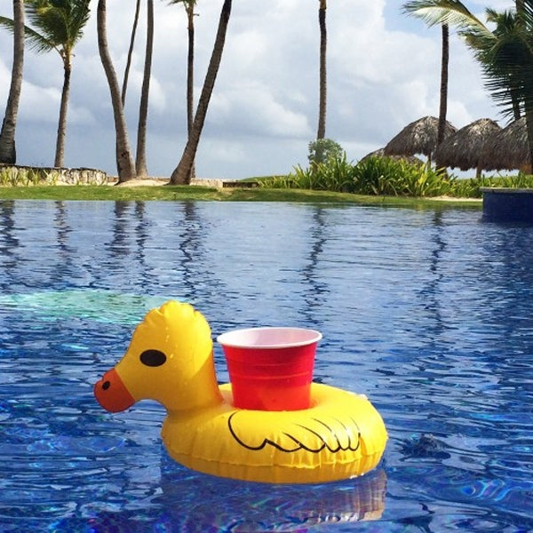 Inflatable Yellow Duck Shaped Floating Drink Holder, Inflated Size: About 23 x 19cm - Floating Drink Holders by PMC Jewellery | Online Shopping South Africa | PMC Jewellery