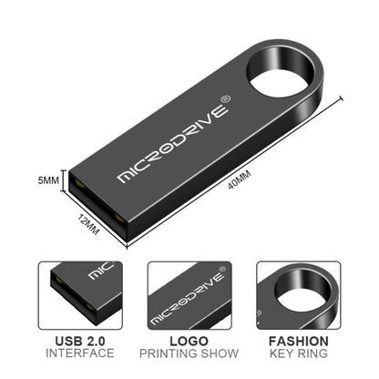 MicroDrive 128GB USB 2.0 Metal Waterproof High Speed U Disk(Grey) - USB Flash Drives by MicroDrive | Online Shopping South Africa | PMC Jewellery | Buy Now Pay Later Mobicred