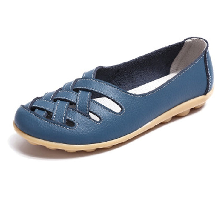 Hollow Woven Casual Nurse Shoes Cover Foot Peas Shoes for Women (Color:Blue Size:39) - Casual Shoes by PMC Jewellery | Online Shopping South Africa | PMC Jewellery