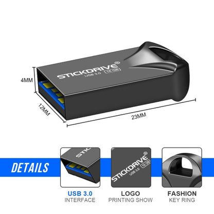 STICKDRIVE 128GB USB 3.0 High Speed Mini Metal U Disk (Black) - USB Flash Drives by STICKDRIVE | Online Shopping South Africa | PMC Jewellery | Buy Now Pay Later Mobicred