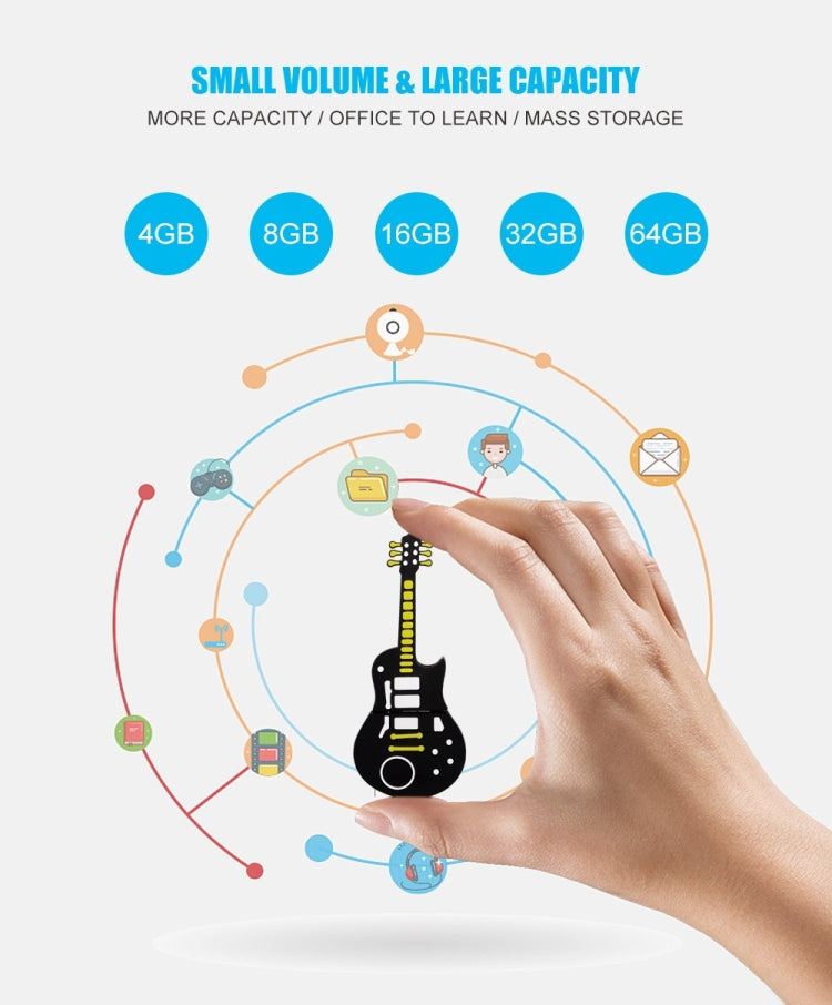 MicroDrive 128GB USB 2.0 Triangle Guitar U Disk - USB Flash Drives by MicroDrive | Online Shopping South Africa | PMC Jewellery | Buy Now Pay Later Mobicred