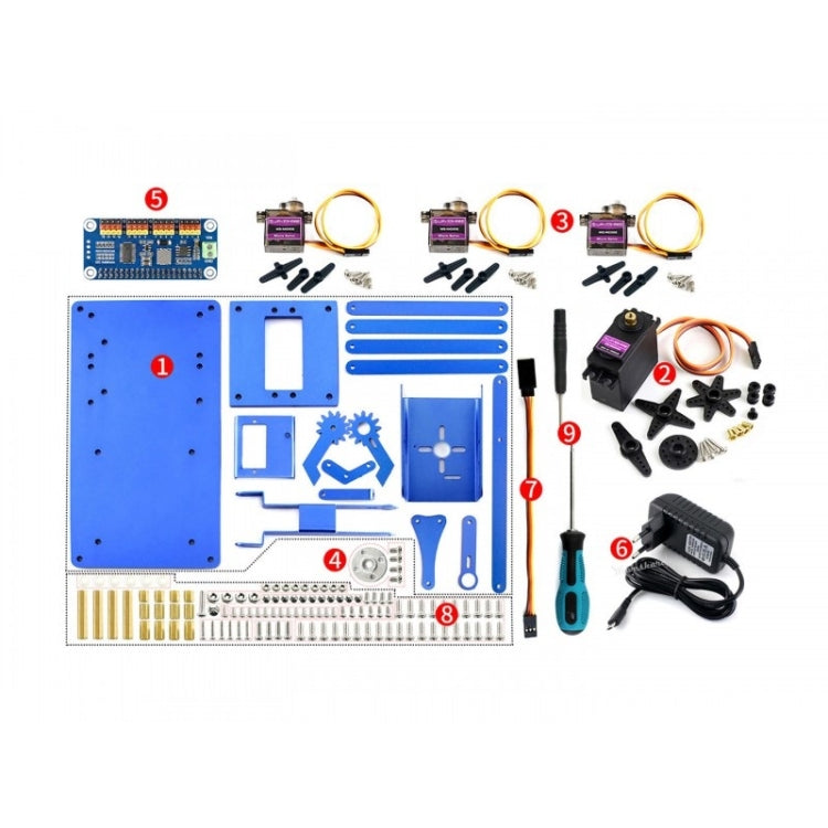 Waveshare 4-DOF Metal Robot Arm Kit for Raspberry Pi (Europe), Bluetooth / WiFi Remote Control, EU Plug - Modules Expansions Accessories by Waveshare | Online Shopping South Africa | PMC Jewellery | Buy Now Pay Later Mobicred