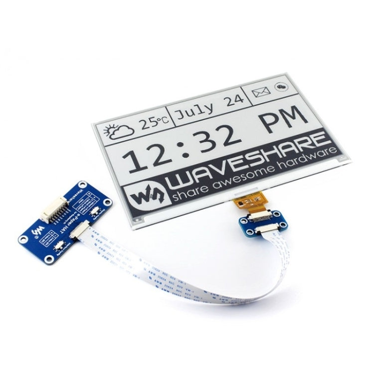 Waveshare 7.5 inch  800x400 Pixel E-Ink Display HAT for Raspberry Pi - free shipping - PMC Jewellery - Order now!