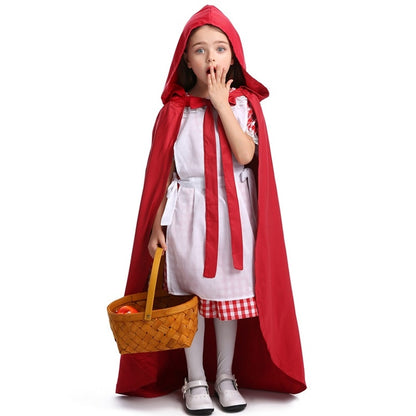 Little Red Riding Hood Parent Child Fairy Tale Drama Performance Costume Little Red Riding Hood Dress Little Maid Two Dress Halloween Costume (Color:Cape+Maid Size:XS) - Clothing by PMC Jewellery | Online Shopping South Africa | PMC Jewellery