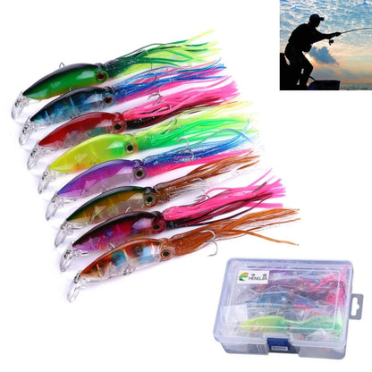 HENGJIA JIZ002 10cm/16.6g 8 PCS Big Octopus Squid Shaped Hard Baits Long Shot Fishing Lures Tackle Baits Fit Sea Fishing and Freshwater Fishing,Boxed - Fishing Lures by HENGJIA | Online Shopping South Africa | PMC Jewellery | Buy Now Pay Later Mobicred