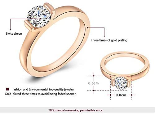 ROXI 18k Rose Gold Plated Swiss Zircon 9 USA Ring Model