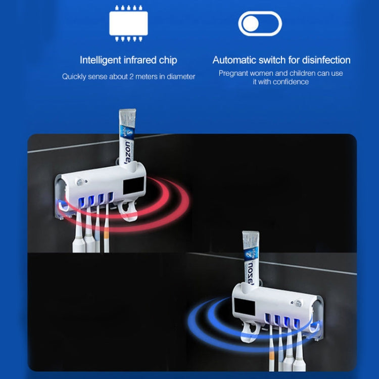 Ultraviolet Toothbrush Sterilizer Bathroom Wall-mounted Toothbrush Holder (White) - free shipping - PMC TechLife - Order now!