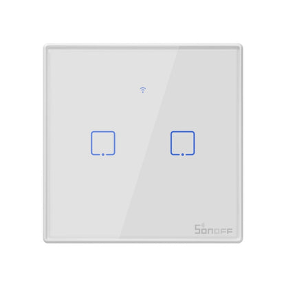 Sonoff T2 Touch 86mm Tempered Glass Panel Wall Switch Smart Home Light Touch Switch, Compatible with Alexa and Google Home, AC 100V-240V, UK Plug - Smart Switch by PMC Jewellery | Online Shopping South Africa | PMC Jewellery