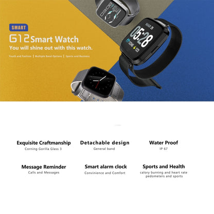 DTNO.1 G12 1.3 inches OLED Color Screen Smart Bracelet IP67 Waterproof, Nylon Watchband, Support Call Reminder /Heart Rate Monitoring /Sedentary Reminder /Multi-sport Mode(Black) - Smart Wristbands by DTNO.1 | Online Shopping South Africa | PMC Jewellery | Buy Now Pay Later Mobicred