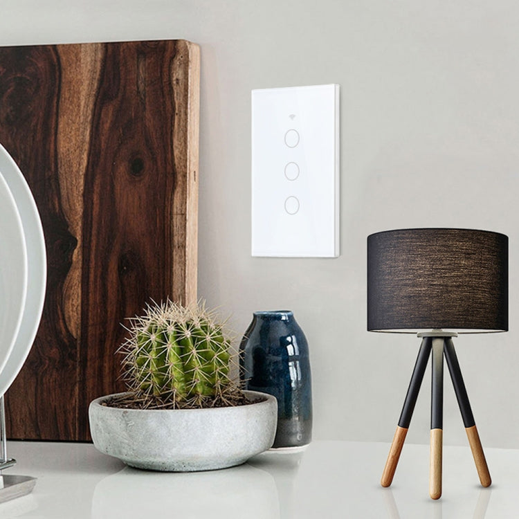 TC120 Wifi Smart Light Switch Glass Screen Touch Panel Voice Control Wireless Wall Switch Work with Alexa Echo / Google Home (Black) - Smart Switch by PMC TechLife | Online Shopping South Africa | PMC TechLife