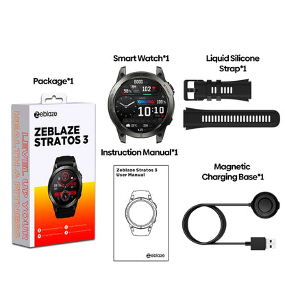 Zeblaze Stratos 3 1.43 inch AMOLED Screen IP68 Waterproof Smart Watch, Support Bluetooth Call / GPS (Orange) - Smart Watches by Zeblaze | Online Shopping South Africa | PMC Jewellery | Buy Now Pay Later Mobicred