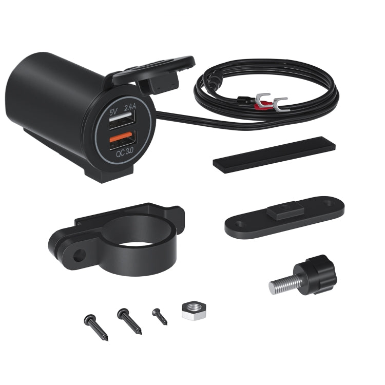 ZH-723F2 Car / Motorcycle QC3.0 Cell Phone Fast Charging Dual USB Car Charger(Red Light) - DIY Modified Charger by PMC TechLife | Online Shopping South Africa | PMC TechLife