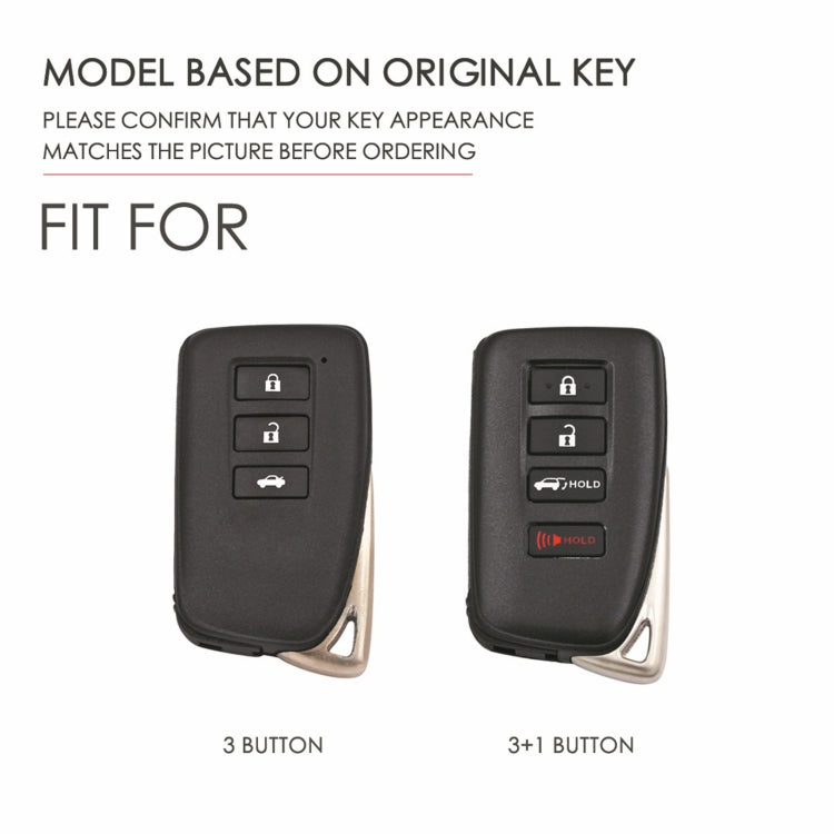 For Lexus 3-button Hallmo Car Cowhide Leather Key Protective Cover Key Case(Black) - free shipping - PMC TechLife - Order now!