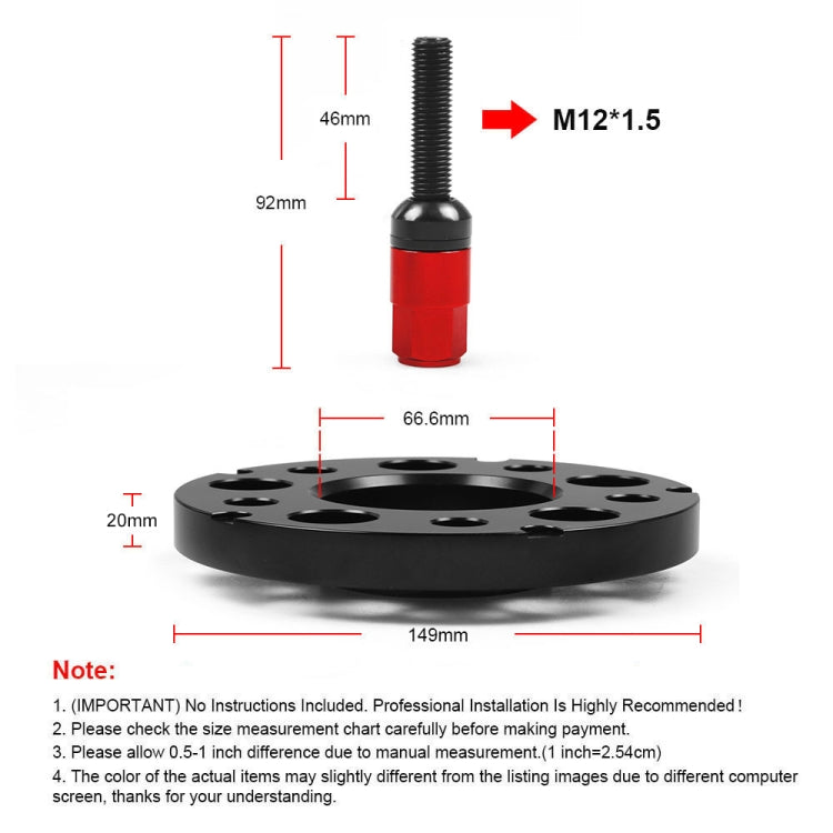 For Mercedes-Benz 20mm Car Modified Wheel Hub Flange Center Wheel Spacer with M12x1.5 Screws (Red) - Wheels Tires & Parts by PMC Jewellery | Online Shopping South Africa | PMC Jewellery