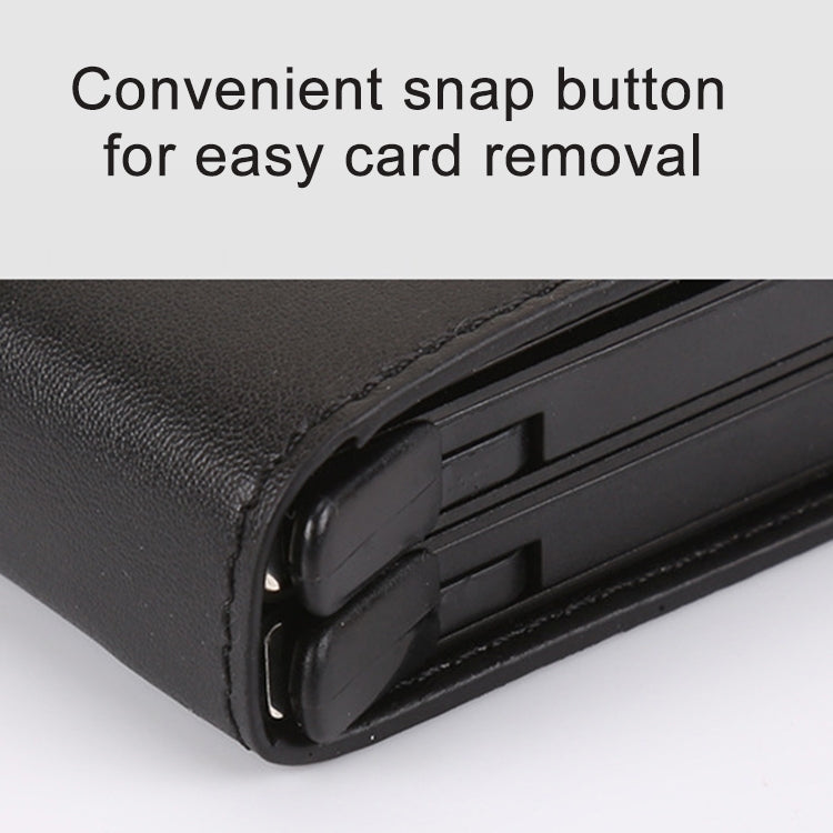 X-7 Antimagnetic RFID  Multi-functional Aluminum Crazy Horse Texture Leather Card Bag Wallet(Coffee) - free shipping - PMC TechLife - Order now!